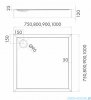 Schedpol Schedline Cameron brodzik kwadratowy 75x75x12cm 3ST.C1K-7575